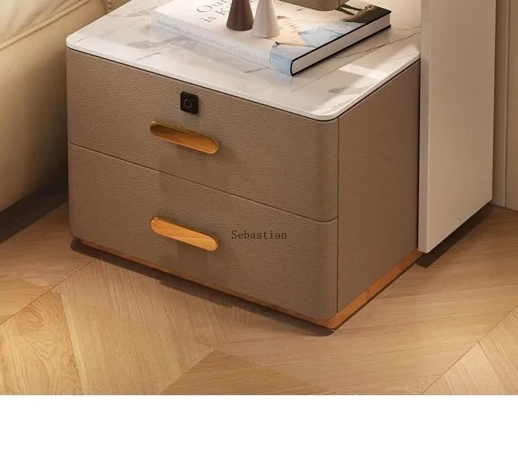 Description Picture 3 of itemSmart Home Bedside Table, Wireless Charging Password Lock, Three-layer Bedroom Storage, Solid Wood Storage, Bedside Cabinet