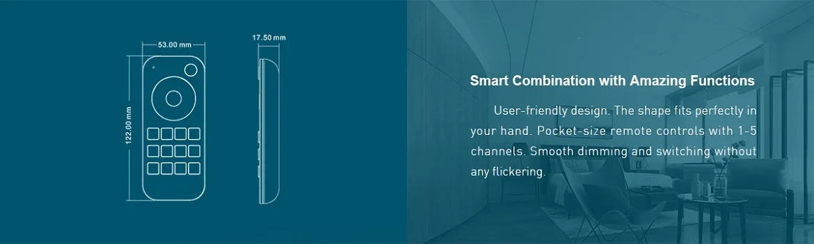 Description Picture 4 of itemRT5 1 Zone RF(2.4GHz) Dimming Touch Wheel RF Remote Controller For RGBCCT/RGBCW LED strip or Module   LED controller