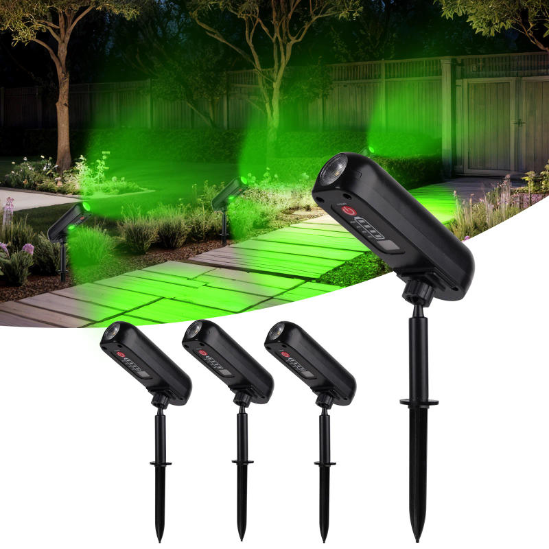 Description Picture 2 of item4PCS Solar LED Light Outdoor Solar Wall Light IP65 Green Garden Light Solar Spotlights Solar Uplights for Trees Pathway Yard