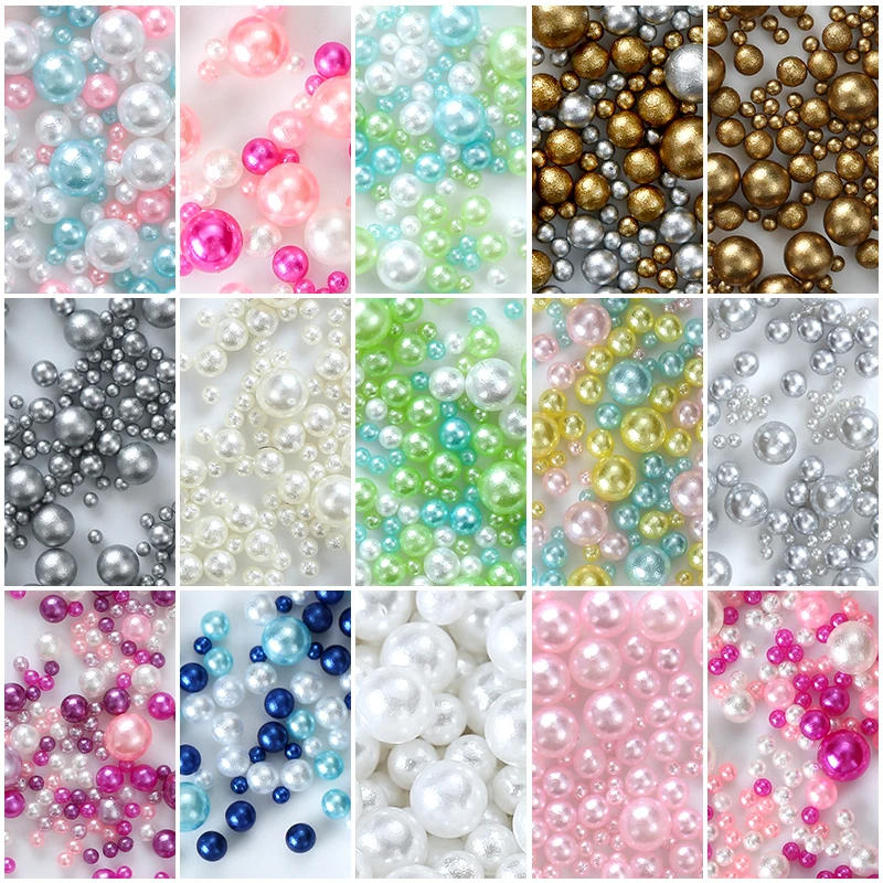 Description Picture 2 of item5g 1.5mm-4mm Matte Pearl Nails Rhinestones Decorations Colorful Nail Accessories 3D Nail Charms Manicure