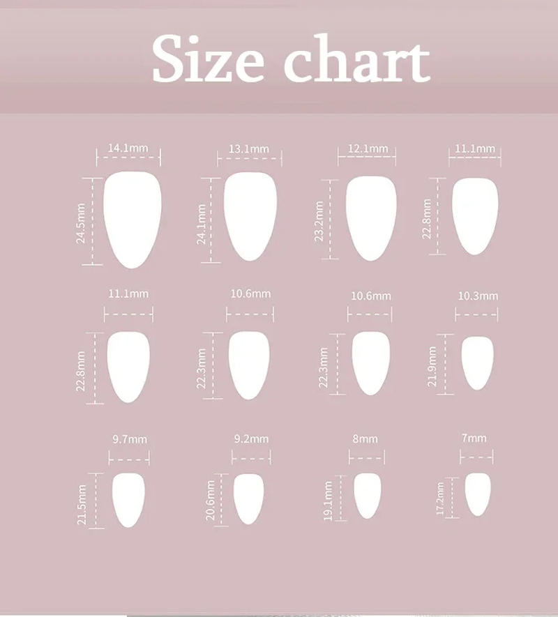 Description Picture 2 of itemElegant French Noble Gold Glitter Powder White Simple Almond Fake Nails Art False Nails Charm Tips Press on Nails Manicure Tools