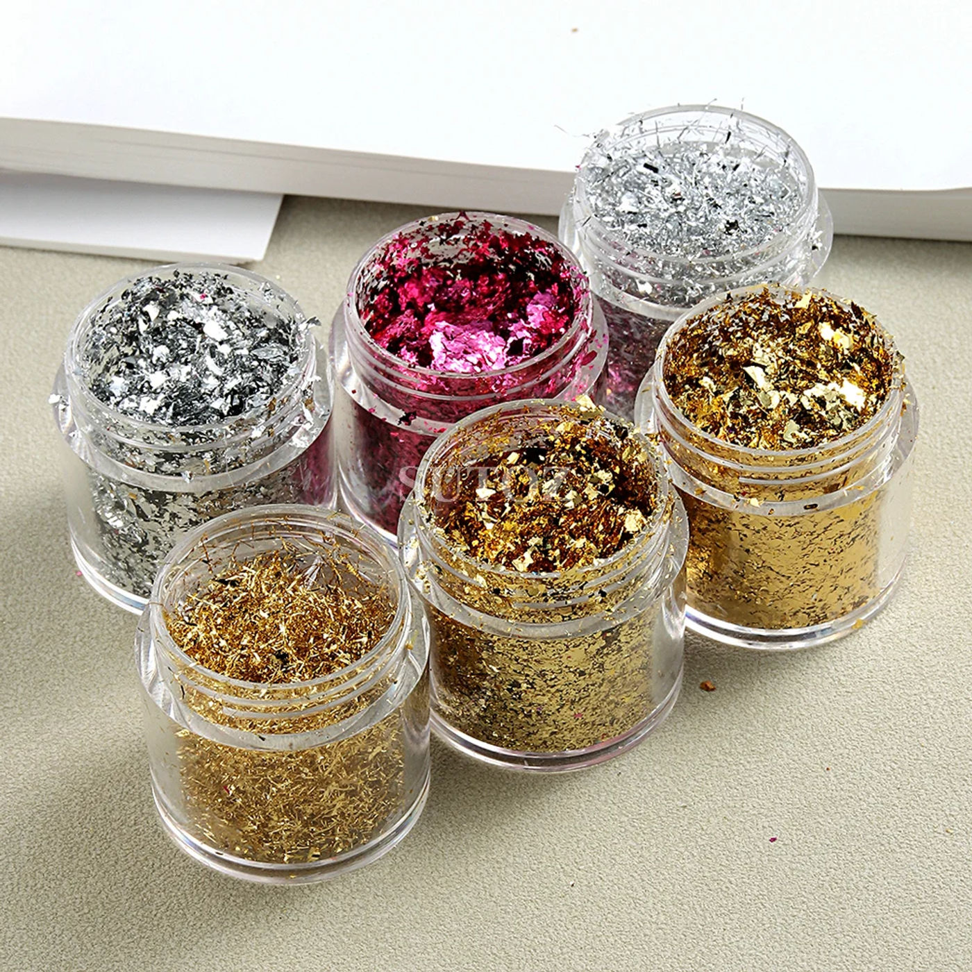 Description Picture 3 of item3D Irregular Gold Foil Flakes Nail Art Sequins Silver Glitter Aluminum Flakes Shiny Design Decor Manicure Materials NT10G-JB01