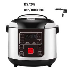 12V 24V Electric Rice Cooker Car Truck Soup Porridge Cooking Pot Fast Heating Lunch Box Mini Food Steamer Meal Heater Warmer 2L