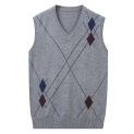 Korean Fashion Men's Wool Knitted Casua Vest V-neck Slim Fit Sleeveless Business Waistcoat  Wool Vest Plus Size 3XL