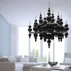 Tears From Moon chandelier black bubble lamp for Restaurant hanging fixtures Luxury Loft Decor over island kitchen lights 거실등