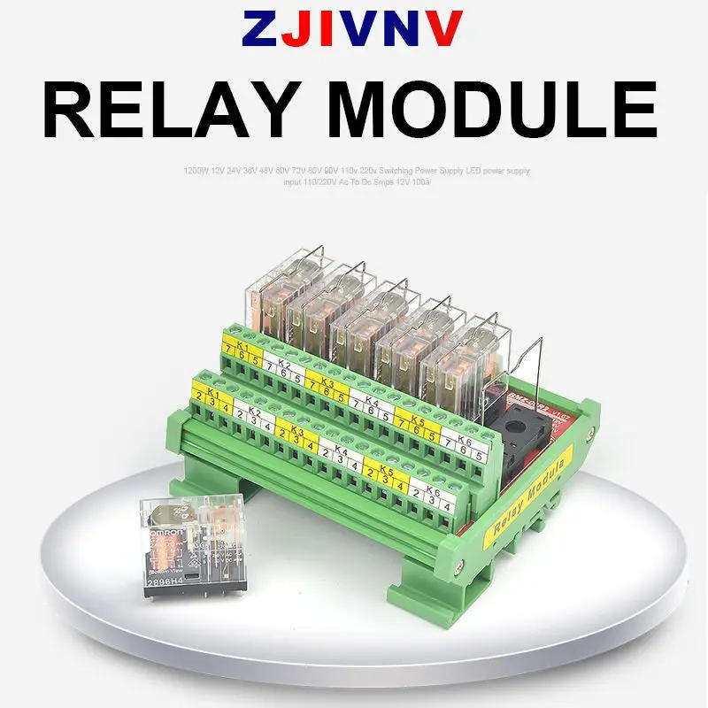 Description Picture 3 of itemPluggable Safe DIN-Rail Mounting 6 CH Relay with Flame Retardant Shell Single Contact 5A for Signal Amplification Board