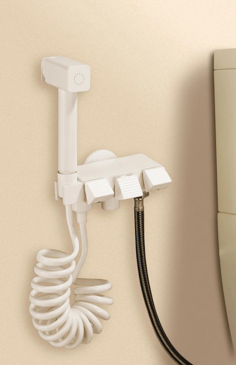 Description Picture 2 of itemHand Held Bidet Sprayer Douche Toilet Kit Bidet Faucet Black Brass Square Shattaf Shower Head Copper Valve Set Jet Bidet Faucets