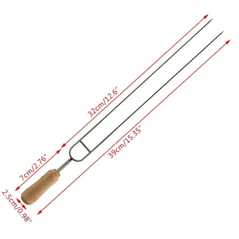 Description Picture 5 of item6pcs Stainless Steel U-Shaped Barbecue Brazing Fork Needle Grilling Skewers Double Prong Bbq Tools Outdoor Grill Accessories
