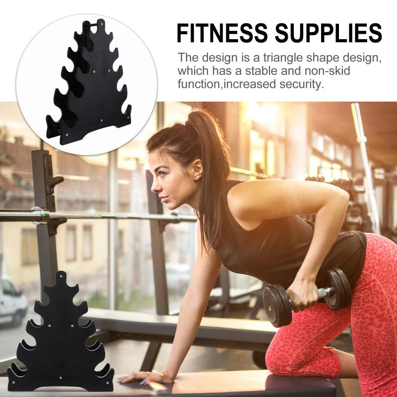 Description Picture 5 of itemKettlebell Rack Dumbbell Shelf Fitness Fixing Triangle Shaped Stand Dumbbell Storage Bracket Rack Holder Stand Gym Accessories