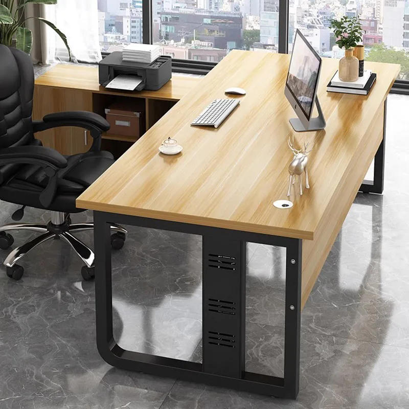 Description Picture 6 of itemShelf Writing Desk Storage Work Counter Reception Gaming Office Desks Compact Table Tavolo Scrivania Ufficio Wood Furniture