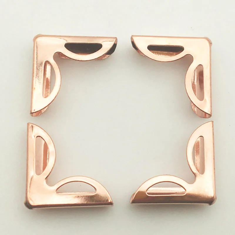 Description Picture 5 of item100PCS/Lot 16X16X4mm Rose Gold Metal Book Corners For Photo Albums Menus Folders DIY Scrapbooking Decor Corner Protectors BJ001