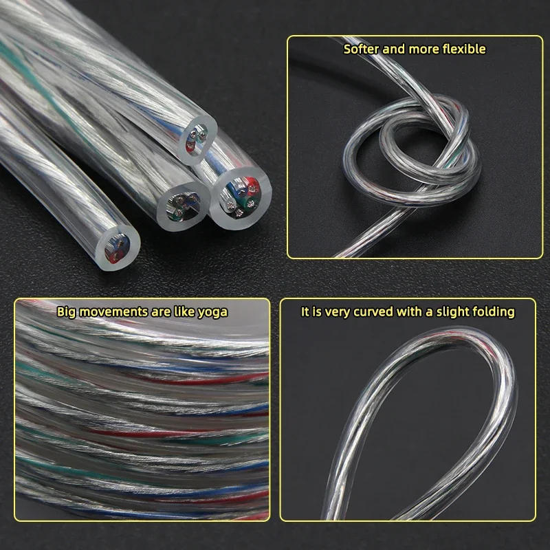 Description Picture 5 of item1/2/5m 2 3 4 5 Cores Transparent Power Cord 28/26/24/22/20/18/16AWG PVC Insulation Tinned Copper Cable LED Light Electronic Wire