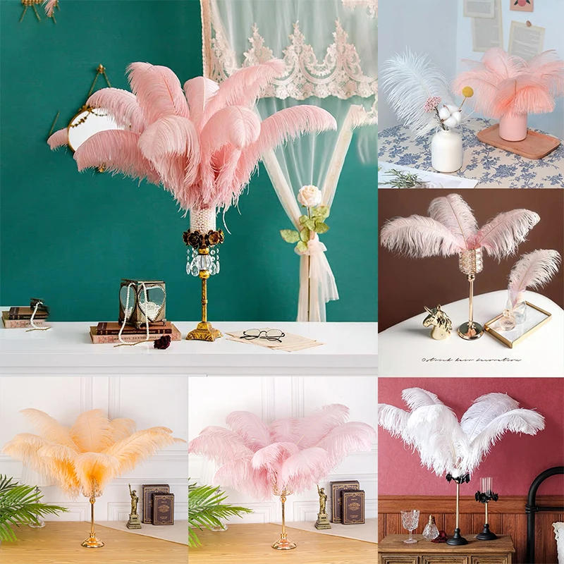 Description Picture 3 of item1PC Natural White Ostrich Feather Wedding Party Festival Home Decoration Ostrich Plume Table Craft