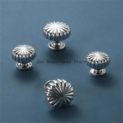 Chrome Rose Handle French Closet Door Handles Bright Silver Pure Copper Pumpkin Single Hole American Door Knobs