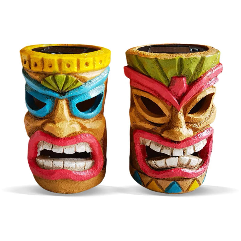 Description Picture 5 of itemTropical Hawaiian Tiki Garden Sculptures & Statue with Light Outdoor Tiki Statue Garden Decoration Patio Pool Yard Summer Decor