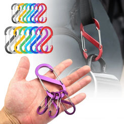 5/10 PCS S Double Carabiner Set Camping  Survival Climbing Spring Backpack Clasps Keychain Tactical Gear Hooks Key Chain Clip