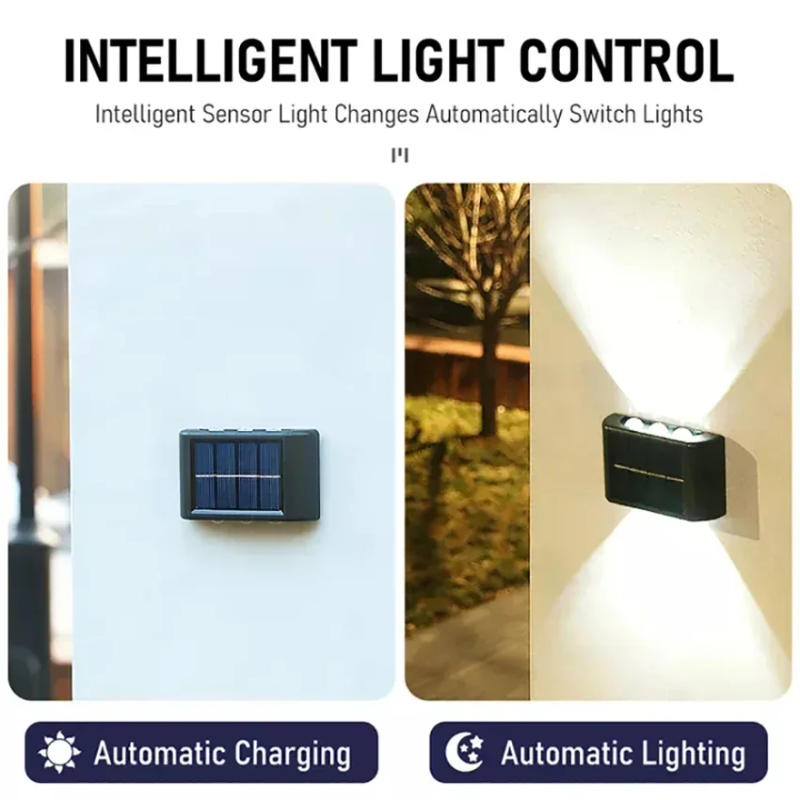 Description Picture 6 of item10 LED Solar Wall Lamp Outdoor Waterproof Solar Powered Light UP and Down Illuminate Home Garden Porch Yard Decoration