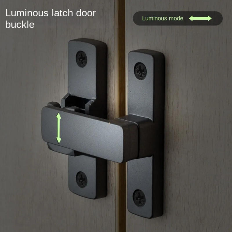 Description Picture 2 of itemNew Zinc Alloy Luminous Door Buckle Hardware Furniture Sliding Door Lock 90°/180° No Punching Positioning Latch Door