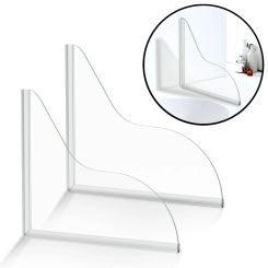 2Pcs Self- Adhesive Shower Splash Guard Acrylic Transparent Bathtub Water Guards Easy to Install Wash Basin Water Blocking