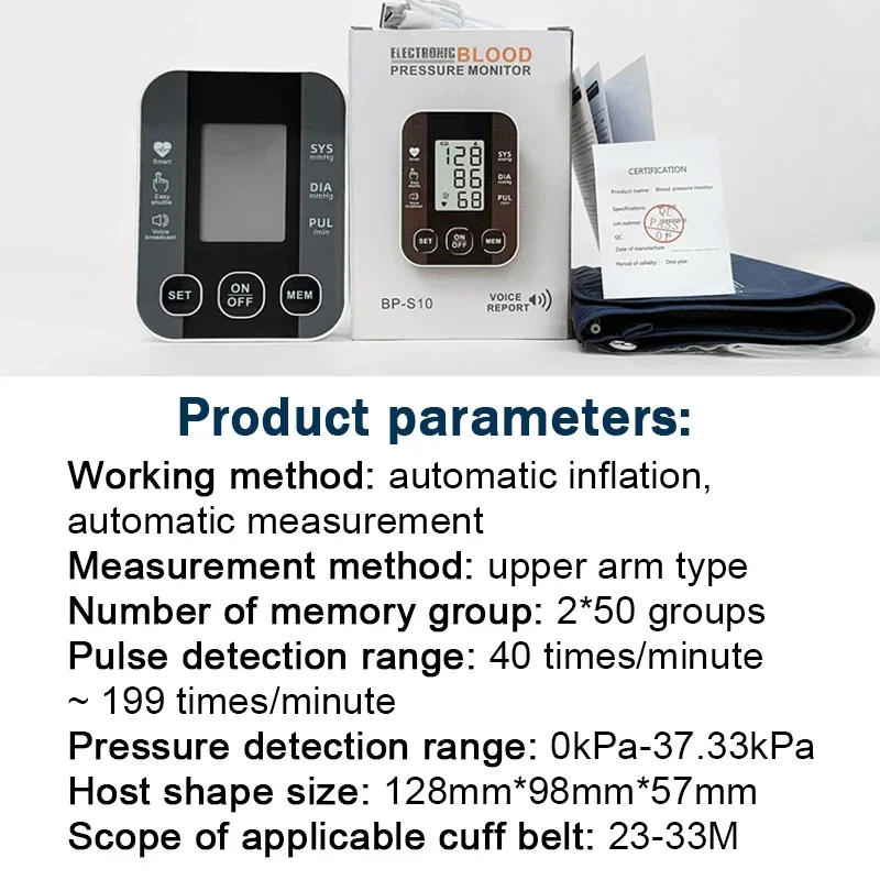 Description Picture 6 of itemAutomatic Tonometer Blood Pressure Meter BP Medical Sphygmomanometer LCD Infrared Forehead Thermometer Blood Pressure Monitor