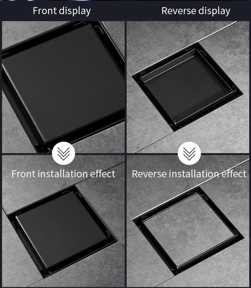 Description Picture 6 of itemFloor Drains 10cm Square Shower Drain Brass Floor Drain Trap Waste Grate With Hair Strainer Bathroom Shower Accessories 811525