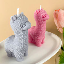 DIY Cute Cartoon Alpaca Silicone Mold New 3D Candle Making Supplies Soap Resin Plaster Mould Festival Gift Home Decora Craft