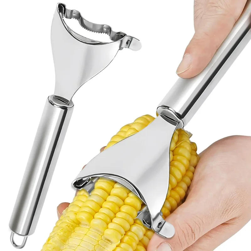 Description Picture 2 of itemStainless Steel Corn Peeler Corn Stripper Peelers Cob Shaver Planer Thresher Cutter Peeler Serrated Kitchen Vegetable Gadget