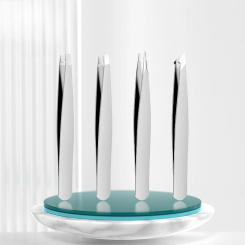 4PCS Eyebrow Tweezers Set Stainless Steel Slanted Professional Hair Removal Tools for Eyebrows Facial Splinter Ingrown Hair
