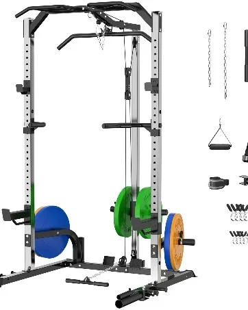 Description Picture 6 of itemWeight Bench Press with Squat Rack Folding Multi-Function Dip Station for Full Body Workout Home Gym Strength