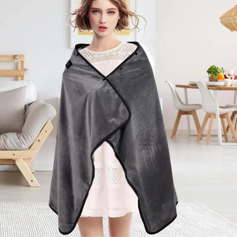 Description Picture 4 of itemElectric Blanket Winter Warm USB Heating Shawl 3-Gear Temperature Adjust Blanket Shawl Heated Cape Pad For Car Office Home