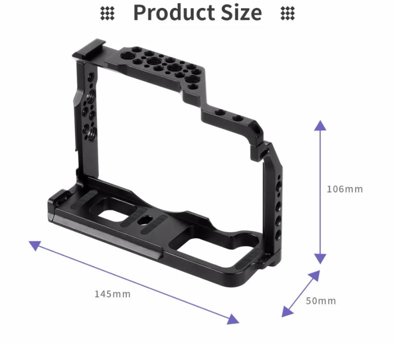 Description Picture 2 of itemX-T3 Camera Cage Video Cage for Fujifilm X-T3 XT3 / XT2 X-T2 DSLR Tripod Stabilizer Rig Protective Case Double Hot Shoe Bracket