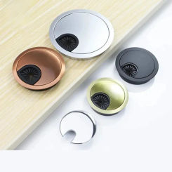 1pcs Zinc Alloy Round Table Wire Hole Covers Outlet Port PC Computer Desk Office Accessorie Cable Pass Cover Grommet Line Holder