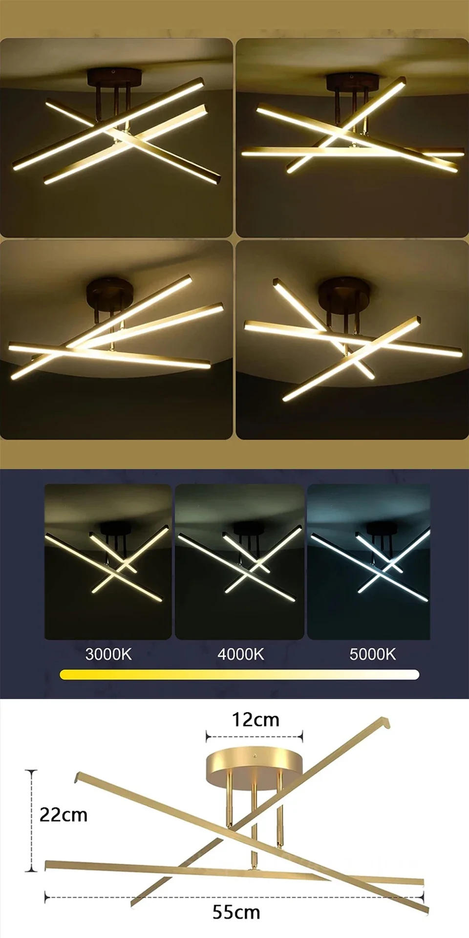 Description Picture 4 of itemCeiling Lamp Nordic Modern LED Lamps Living Room Dining Room Bedroom Lights Ceiling Chandelier Pendant Lights Room Decoration