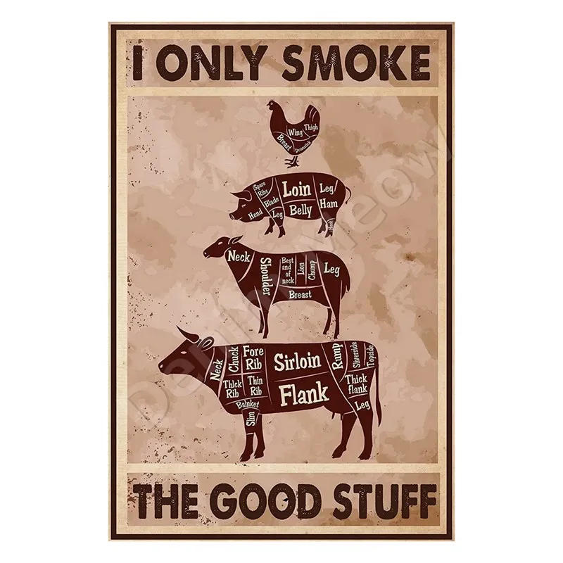 Description Picture 3 of itemBackyard BBQ Sign Vintage Grill King Metal Tin Sign Bar Pub Garden Decor Dad's BBQ Wall Plate Chillin&Grillin Retro Plaque N377
