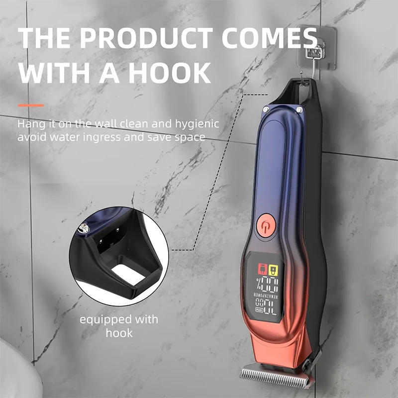 Description Picture 4 of itemRechargeable Professional Hair Clippers Digital Display Low Noise Hair Clippers with Auxiliary Light Hair Trimmer Kit