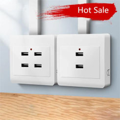 2/4 Ports Office Use Wall Outlet USB Charger Station Plug Outlet Power Adapter Electrical Socket 36V 220V To 5V