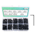 424Pcs M2 Hex Socket Head Cap Screws,12.9 Grade Black Carbon Steel Hex Socket Head Cap Screws Bolts Nuts Washers Assortment Kit