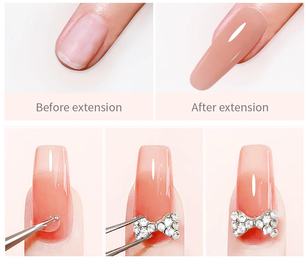 Description Picture 6 of itemBOZLIN 30ML Acrylic Gel Hema Free Poly Nail Gel Finger Extension Semi Permanent Fast Builder Hybrid Varnish UV Poly Nail Polish