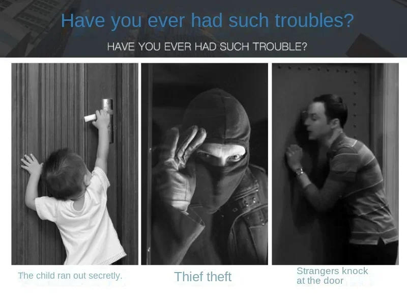 Description Picture 3 of itemFront Door Security Safety Home Hasp Lock Metal Strong Durable Home Chain Lock Guard Catch Door Fastens Lock for Secutity Tools