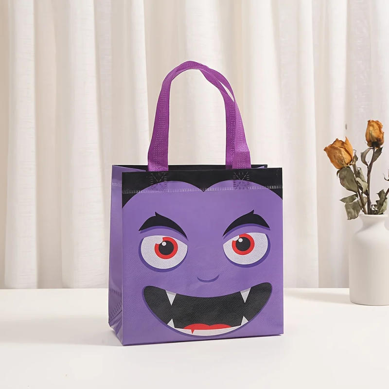 Description Picture 5 of item6pcs Halloween Trick or Treat Tote Bags with Handles, Non-Woven Fabric, Reusable Gift Bags for Halloween Party Favors