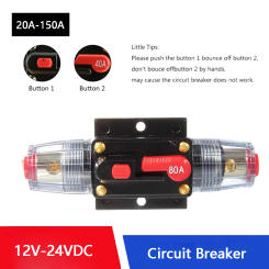 Circuit Breaker 12-24VDC 20A 30A 40A 50A 60A 80A 100A 150A Car Truck Audio Resettable Fuse Circuit Breaker with Power Protect