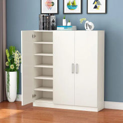 Solid wood S44 modern simple home door large capacity wooden storage cabinet multifunctional shoe cabinet