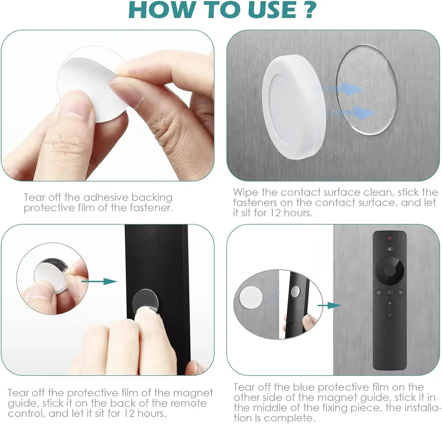 Description Picture 6 of item4PCS Strong Magnetic Hooks Home Office Wall-mounted Remote Control Magnet Holder Keys Anti-Lost Hanging Hanger Organizer Hook