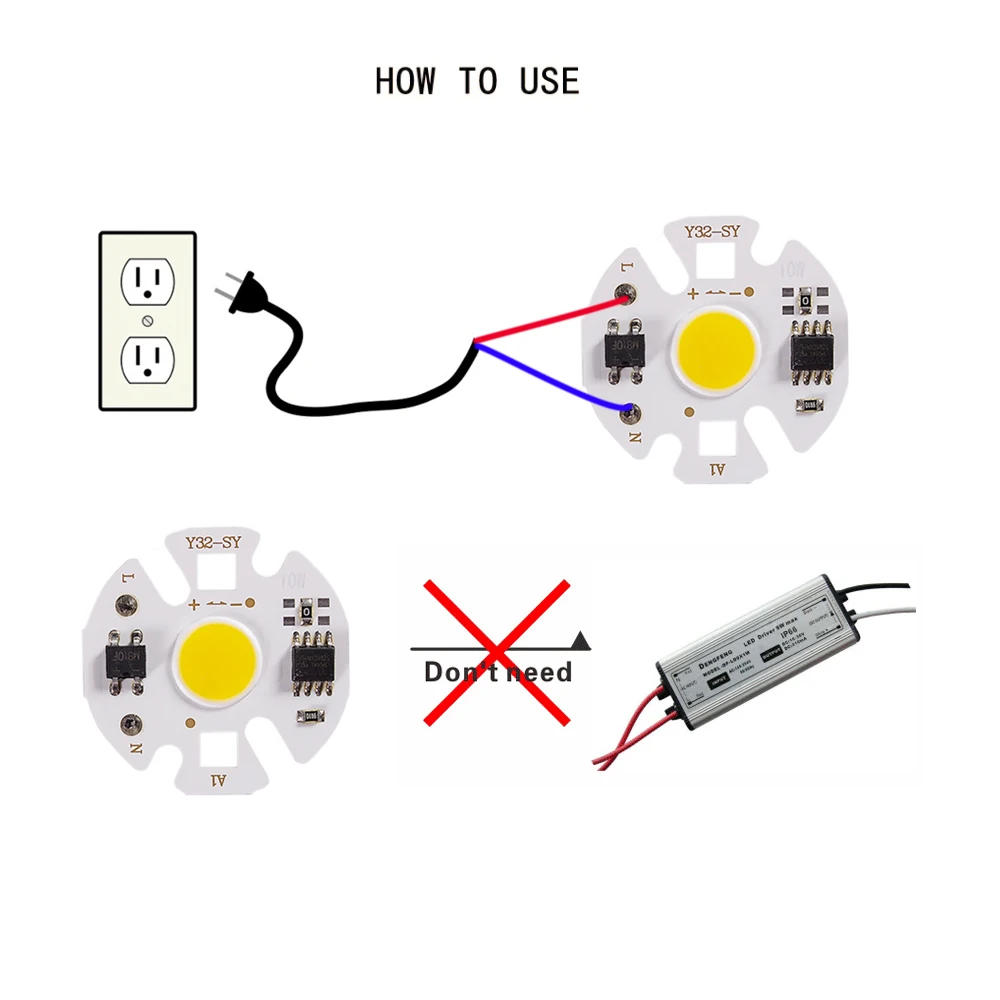 Description Picture 5 of itemYzzKoo Y32 COB LED Chip Lamp Matrix AC 220V 3W 5W 7W 9W 12W For Floodlight Spotlight No Need Drive Projector Light Bulb Beads