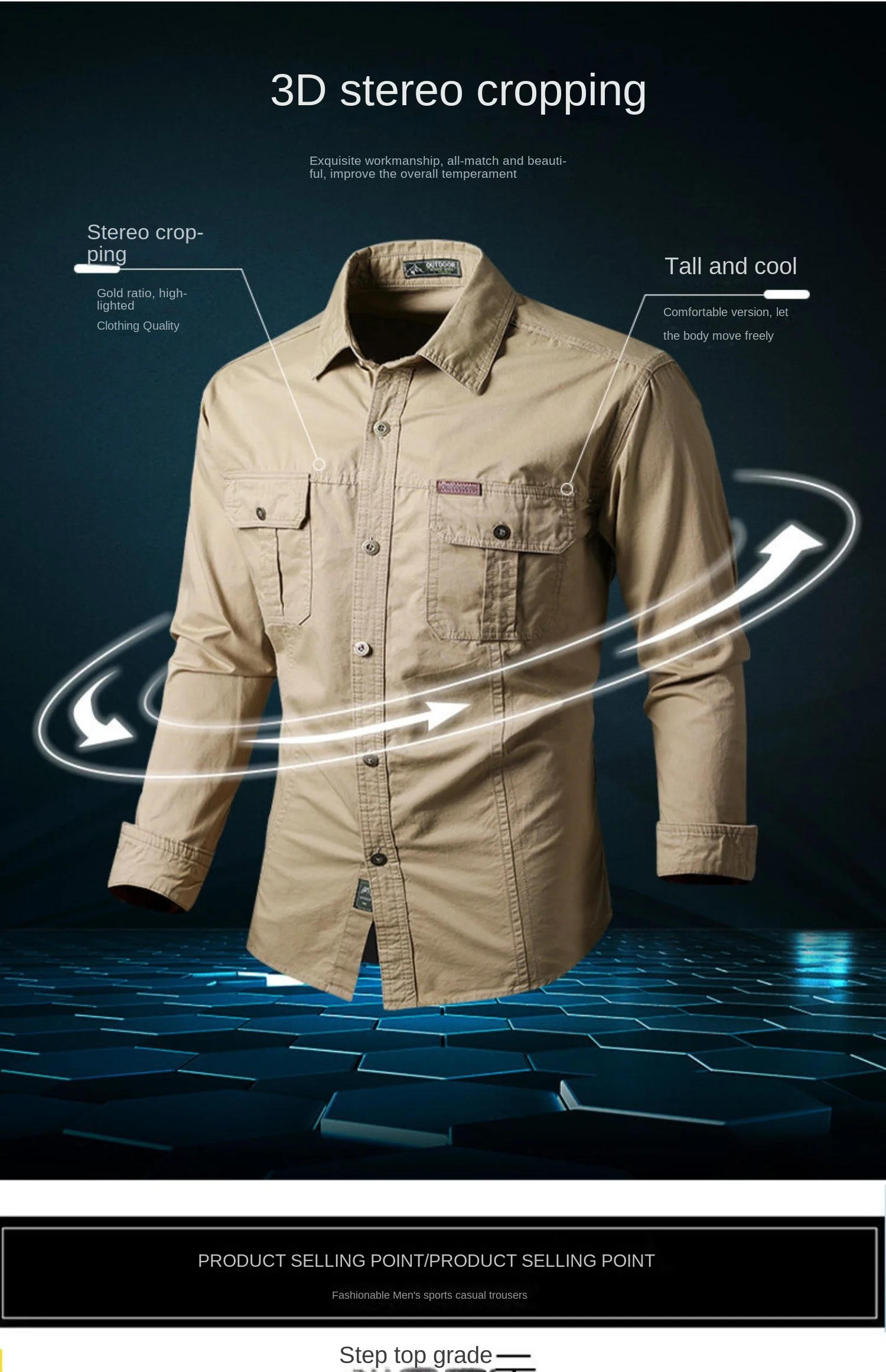 Description Picture 2 of itemDress Shirts for Men Luxury Brand Casual Long Sleeve Social Shirt Mens Clothing Outdoor Formal Man Fashion Vintage Elegant Men's