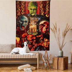 2022 Hellraiser Fantasy Horror Suspense Movie  Cartoon Tapestry Wall Hanging Decoration Household Home Decor
