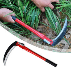 Agricultural Long Handle Folding Sickle Cutting Wheat Lawn Mower Gardening Grass Weeding Knife Farm Scythe Sickle Garden Tool