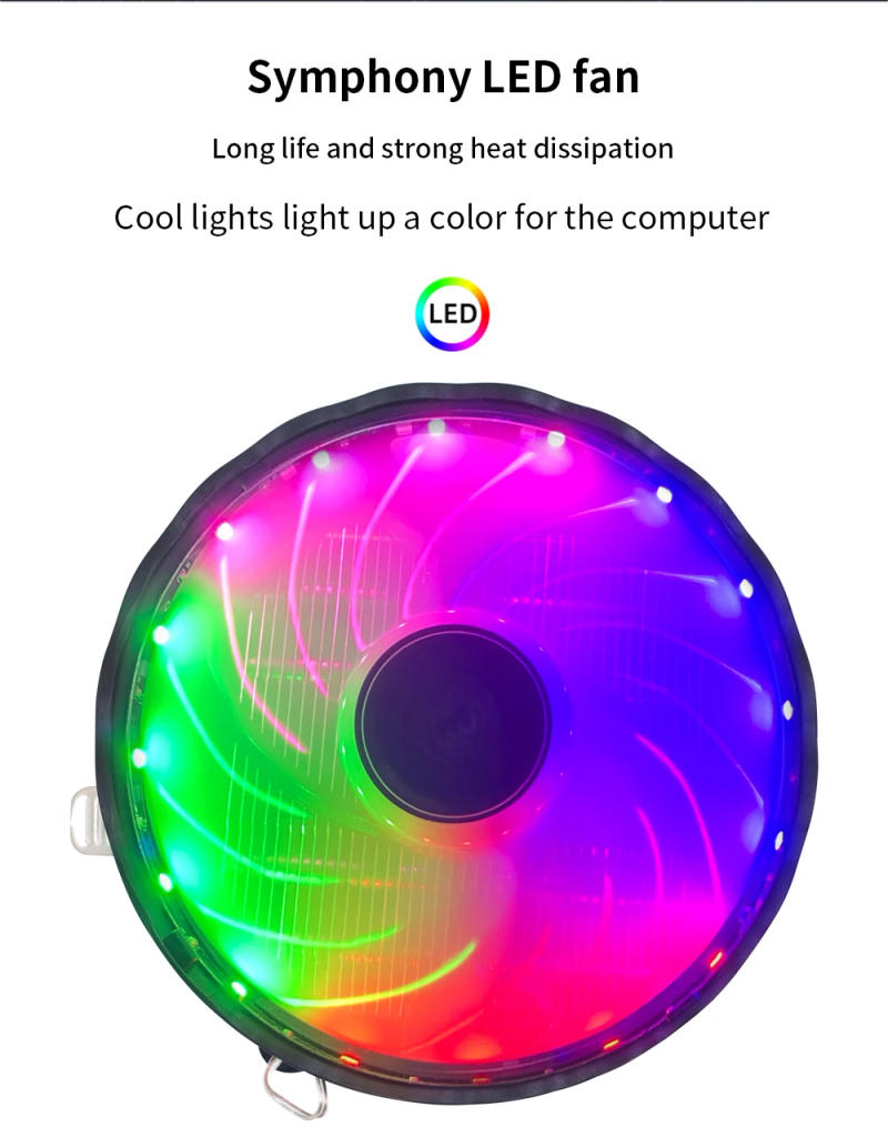 Description Picture 5 of itemTISHRIC Processor Cooler CPU Cooling Fan RGB PWM 4Pin Heatsink Intel LGA 2011 1150 1200 775 1151 1155 X99 X79 AMD AM3 AM4 PC Fan