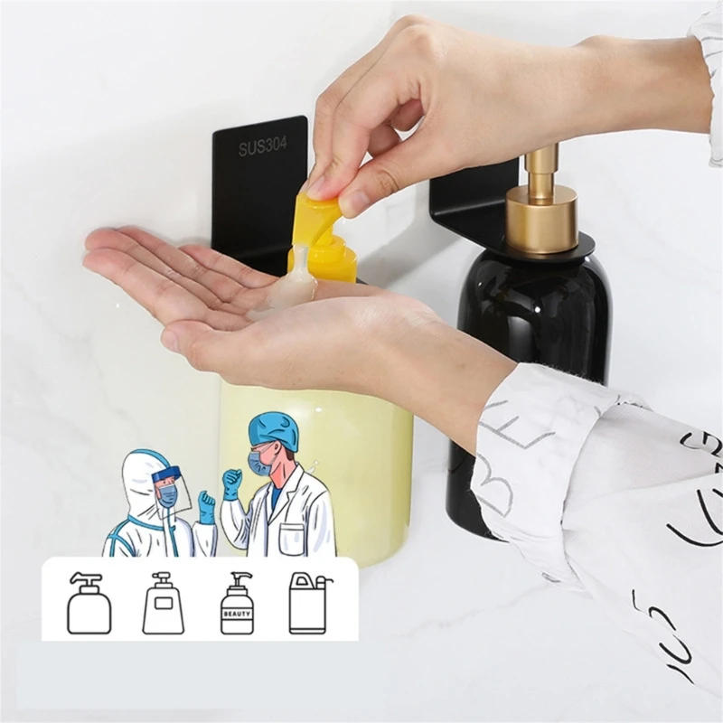 Description Picture 5 of itemShampoo Soap Liquid Bottle Holder Hook Bracket Shower Gel Bottle Rack Hook Stand 6XDD