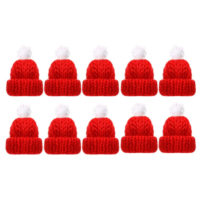 Description Picture 4 of item10pcs/20pcs Mini Santa Hat Christmas Scarf 2024 New Hat Scarf Lollipop Wine Bottle DIY Xmas Party Home Dinner Table Decoration